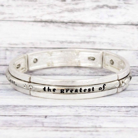 Faith, Hope, Love Stretch Bracelet. - Picture 2 of 2